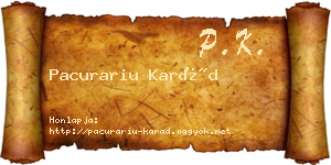 Pacurariu Karád névjegykártya